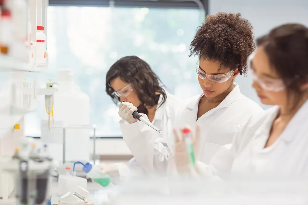 Scientists working in lab