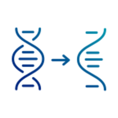 Blue icon illustrating gene expression application